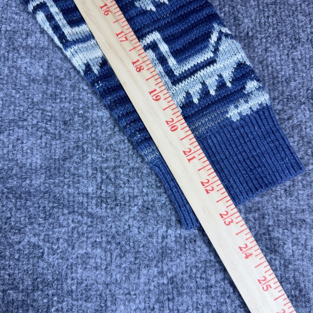 Pendleton Blue White Southwestern Geometric Longline Duster Cardigan Sweater S - Picture 14 of 16